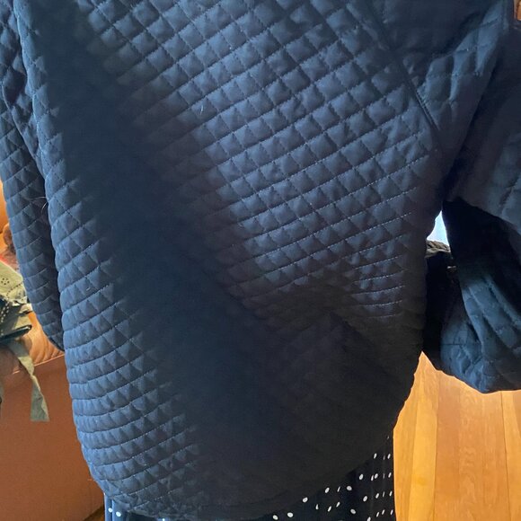 Burberry Quilted Fleece Lined Black Jacket W/Removeable Fur Hood XL - Picture 14 of 15